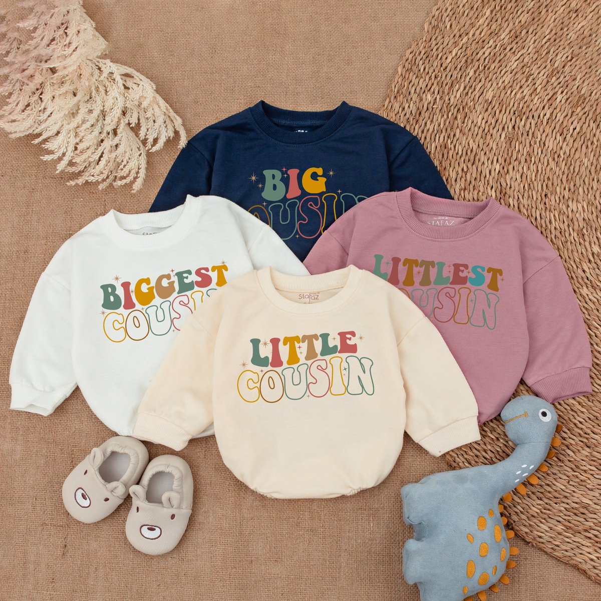 Little Cousin Baby Romper  Matching Cousin Outfit  Cute Cousin Matching Clothes Baby Romper  Bab 160