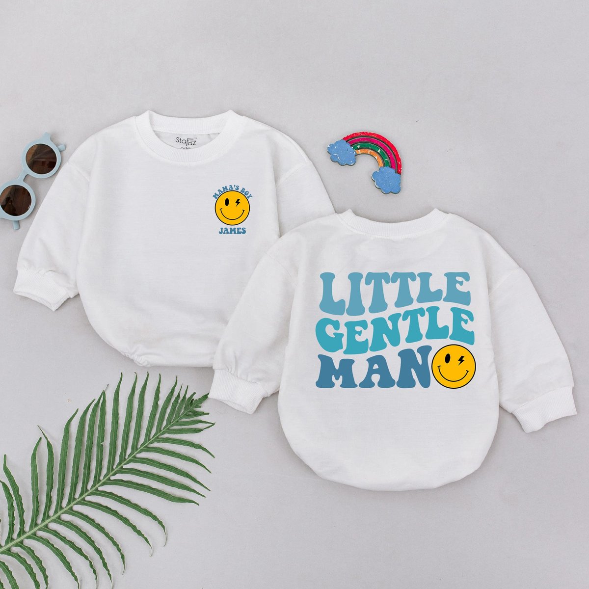 Little Gentleman Baby Romper Mama's Little Boy Bodysuit Little Boy Shirt Newborn Baby Boy Mama's B