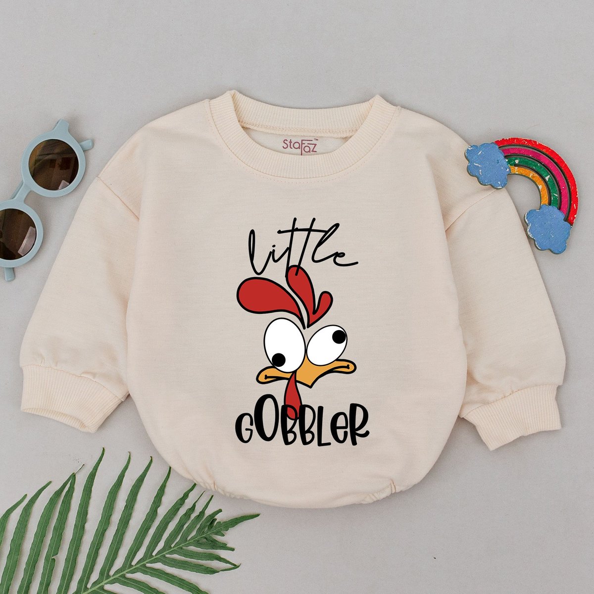 Little Gobbler Romper 1st Thanksgiving Outfit Turkey Baby Romper Thankful Turkey Little Turkey Comin