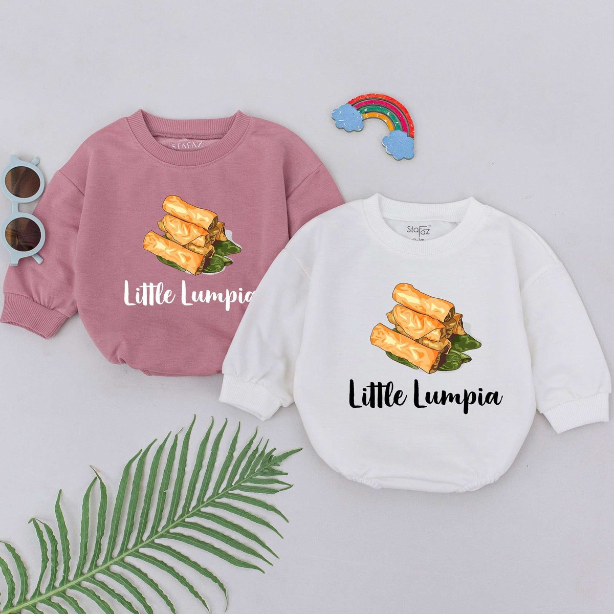 Little Lumpia Baby Romper Pastry Romper Filipino Food Bodysuit Foodie Gifts Baby Shower Gifts Newbor