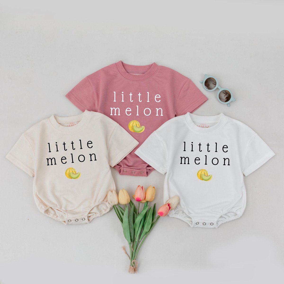 Little Melon Baby Bubble Romper Cute Fruit Pun Summer Outfit Short Sleeve Romper for Baby Girl or Bo 188