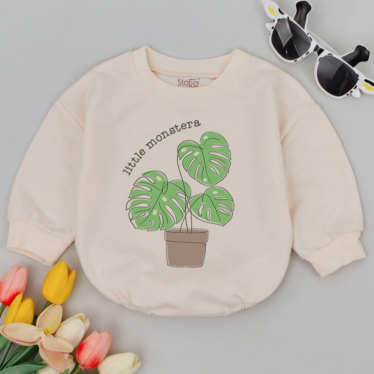 Little Monstera Baby Romper Monstera Plant Bodysuit Funny Plant Baby Clothes Pregnancy Reveal Newbor 177