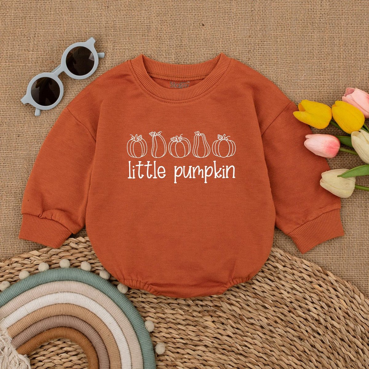 Little Pumpkin Romper Thanksgiving Baby Bodysuit Pumpkin Baby Gift Fall Baby Outfit Bubble Romper Pu 178