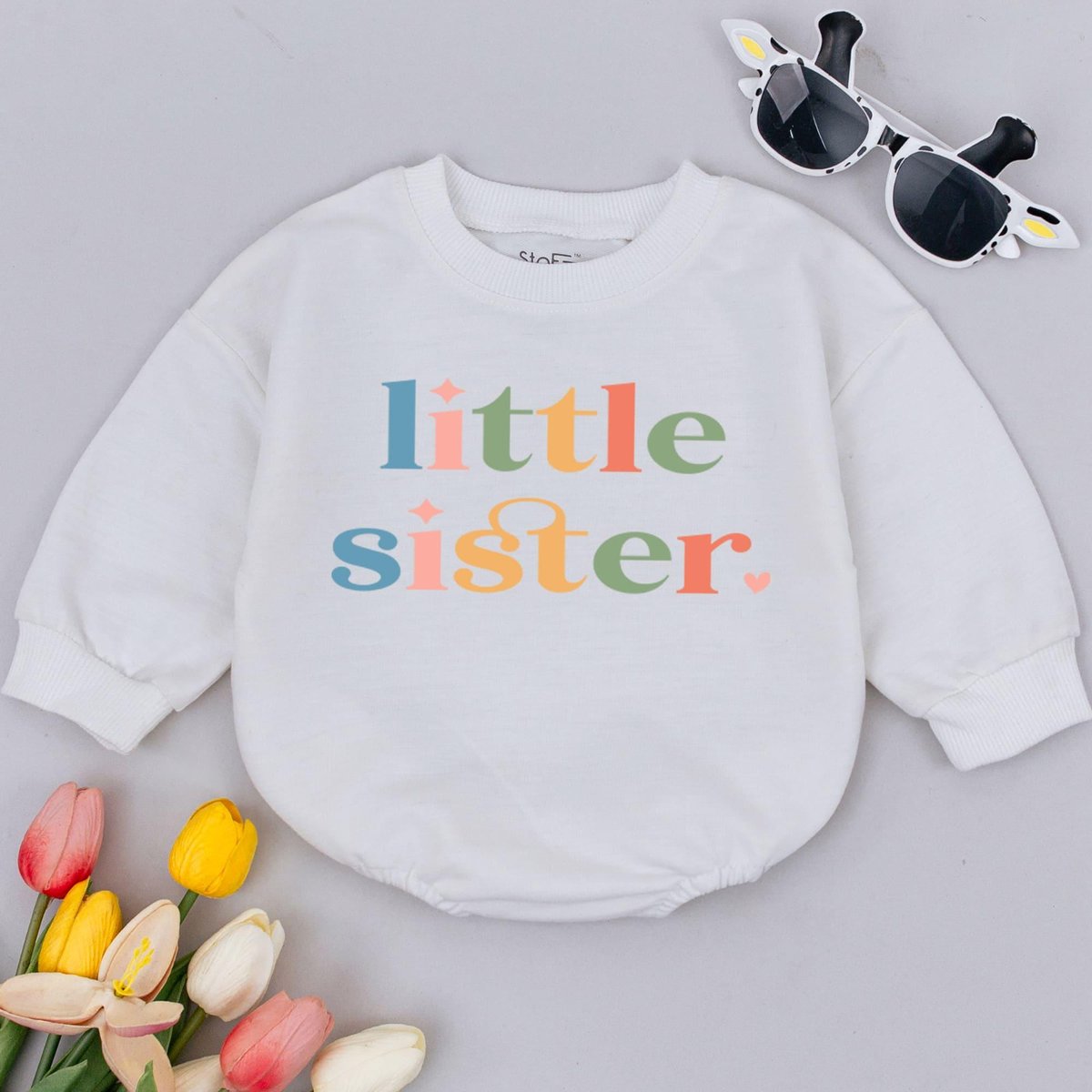 Little Sister Baby Romper Baby Announcement Clothes Pregnancy Reveal New Sister Bodysuit Sister Reve 181
