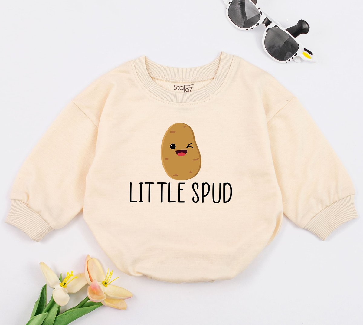 Little Spud Baby Romper Potato Baby Gift Vegan Baby Clothes Farm Baby Outfit Funny Foodie Baby Bodys 168
