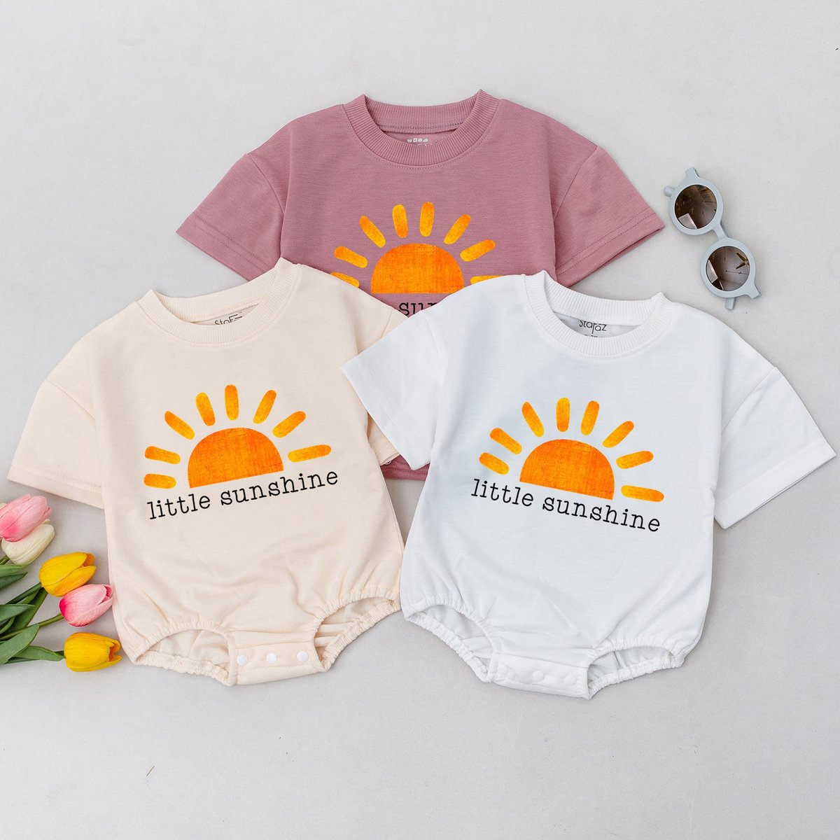Little Sunshine Baby Romper Sun Baby Bodysuit Gender Neutral Baby Clothes Unisex Baby Bodysuit Boho 169