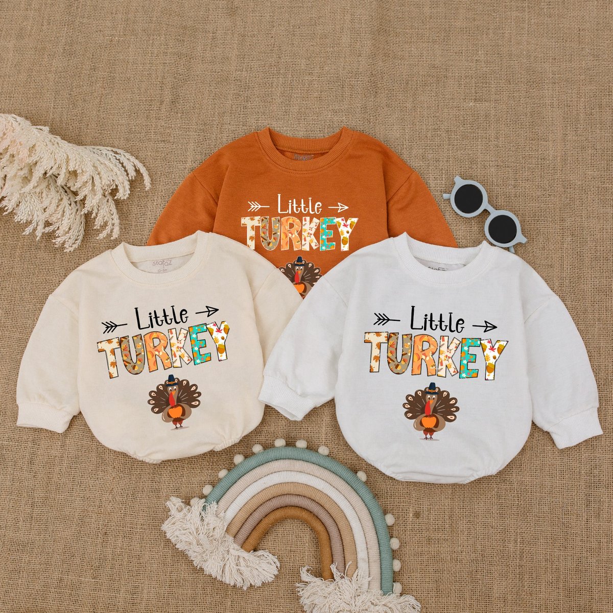 Little Turkey Baby Outfit First Thanksgiving Bubble Romper Thanksgiving Clothes Pumpkin Baby Bodysui 173