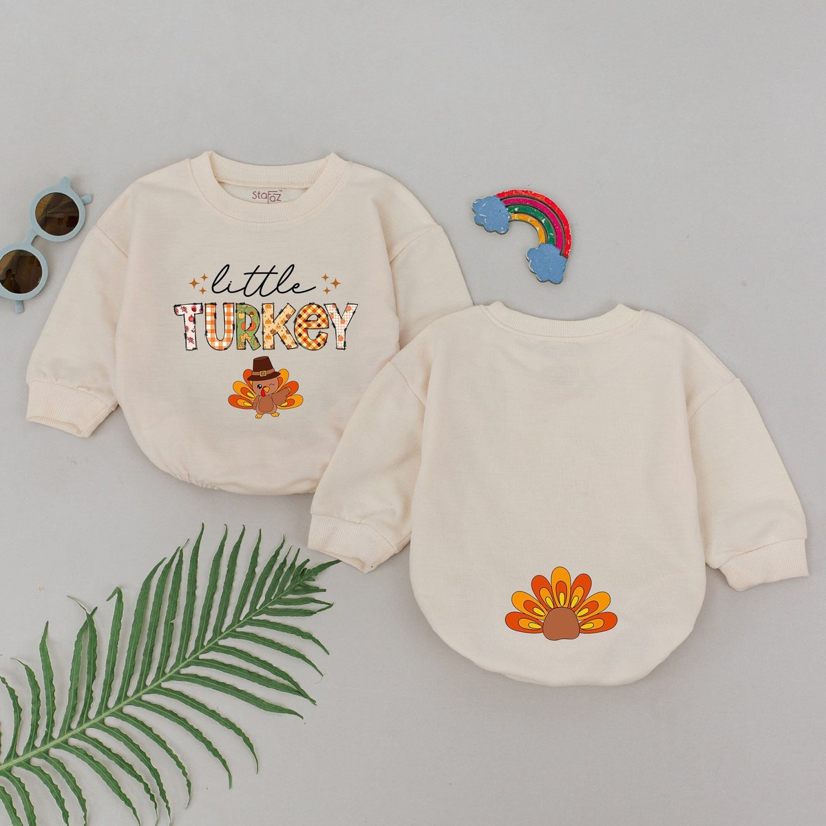 Little Turkey Romper First Thanksgiving Outfit Turkey Baby Romper Thankful Turkey Turkey Day Coming