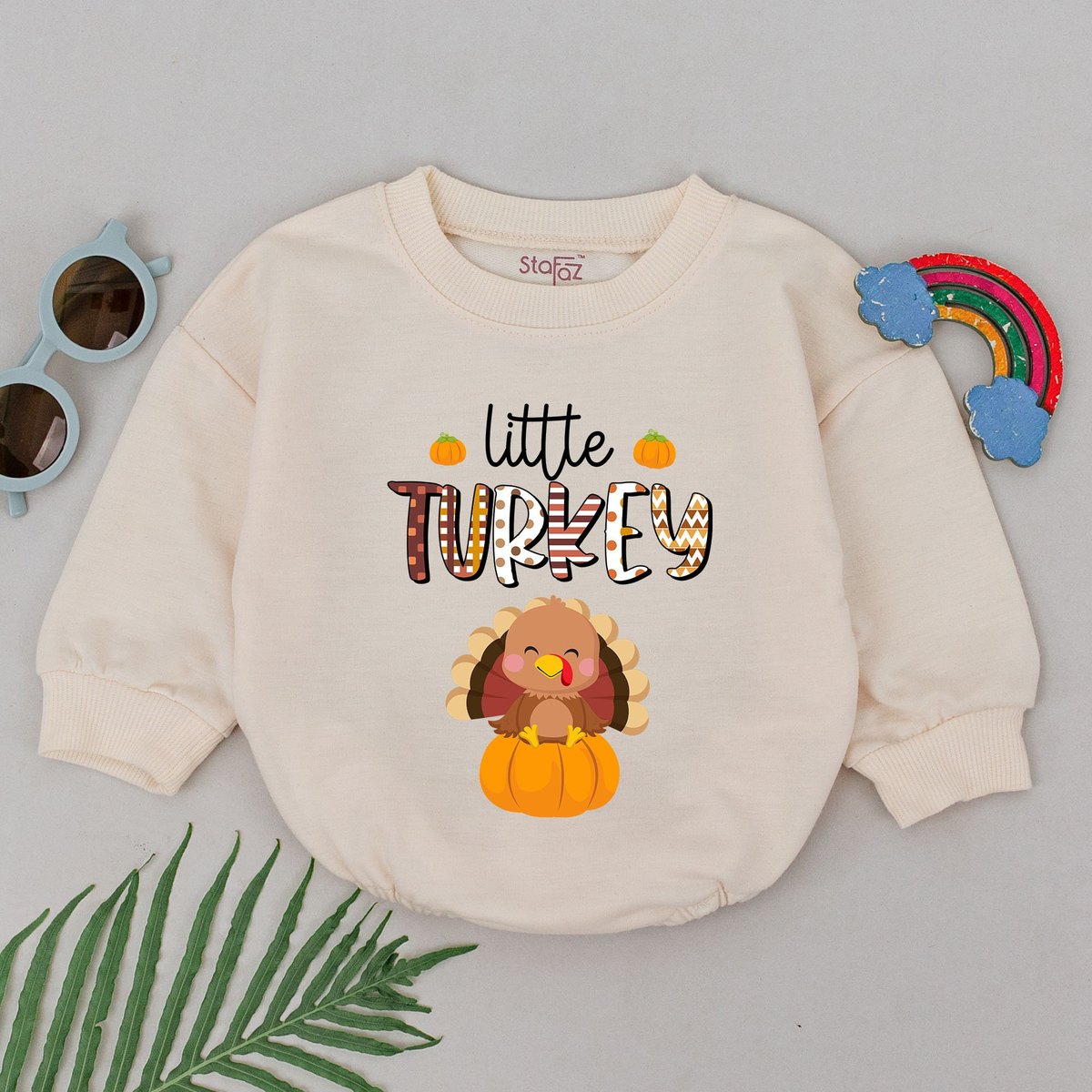 Little Turkey Romper Turkey Baby Romper First Thanksgiving Outfit Thankful Turkey Turkey Day Coming Bodysuit