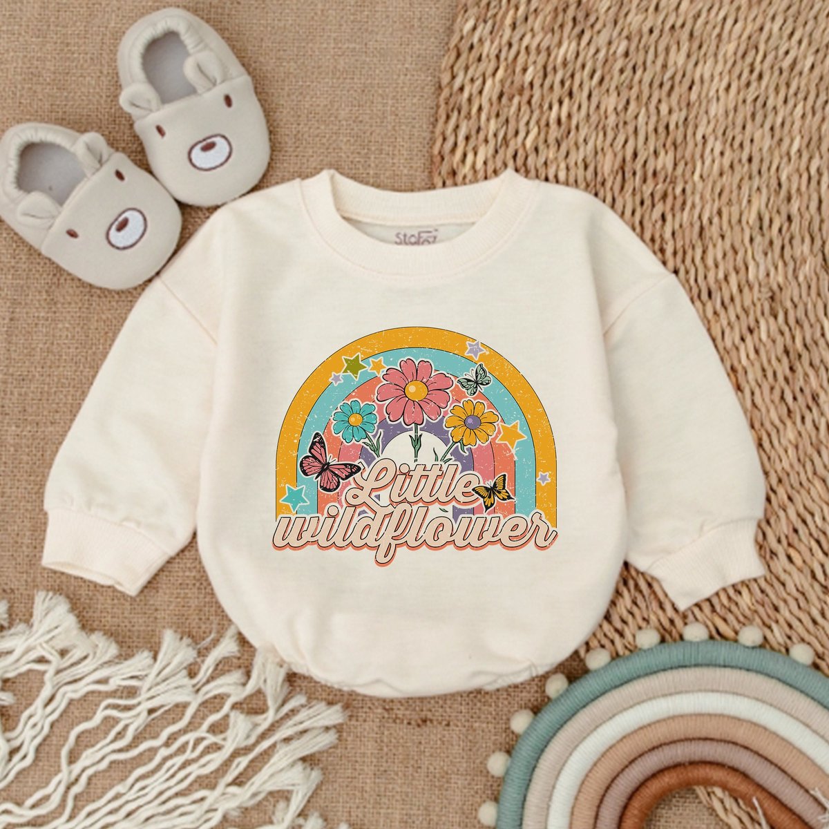 Little Wildflower Nature Lover Baby Bodysuit Groovy Baby Toddler Sweater Baby Romper Baby Girl Outfi
