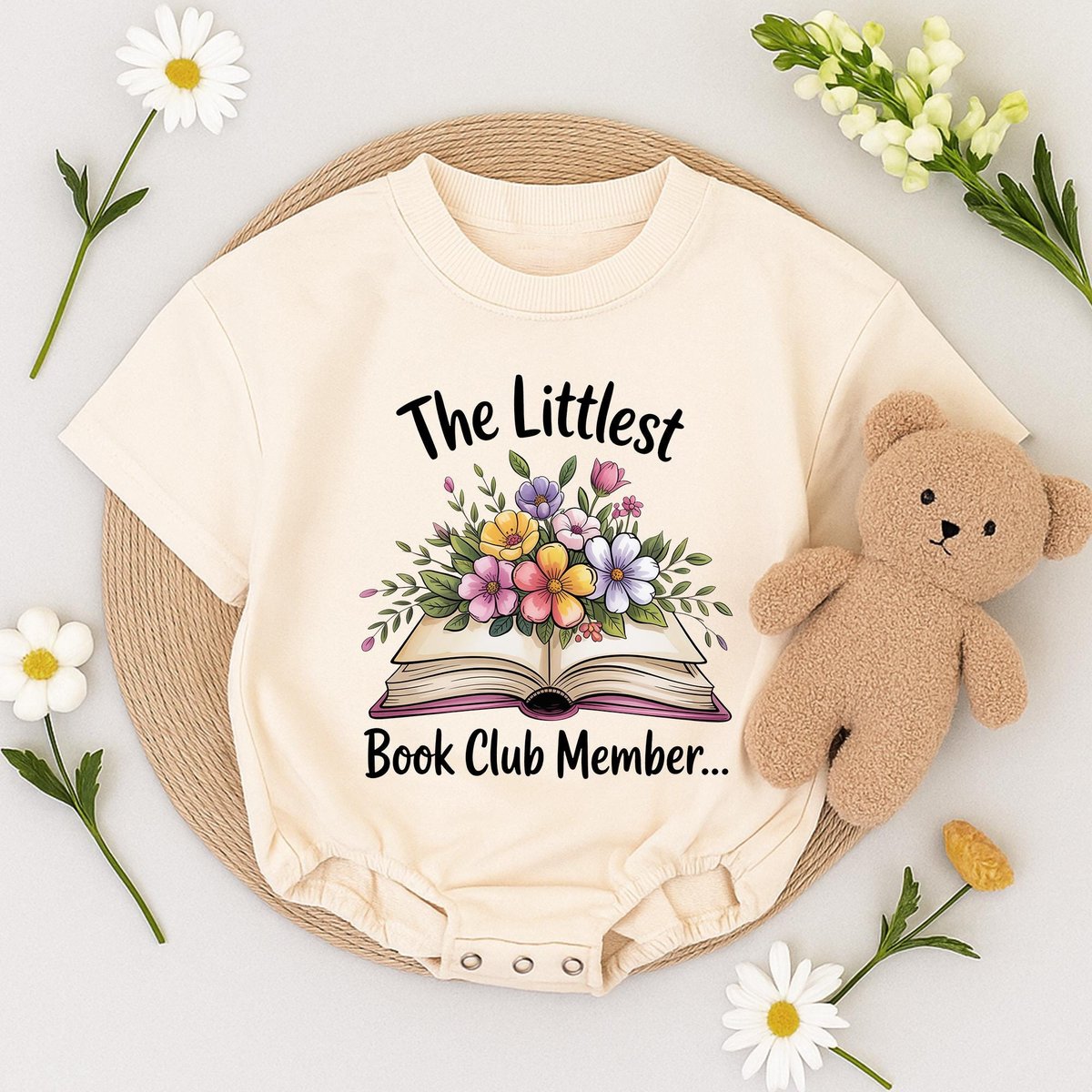 Littlest Book Club Member Baby Romper Sweatshirt Book Lover Baby Clothes Cute Toddler Bodysuit Flora 434