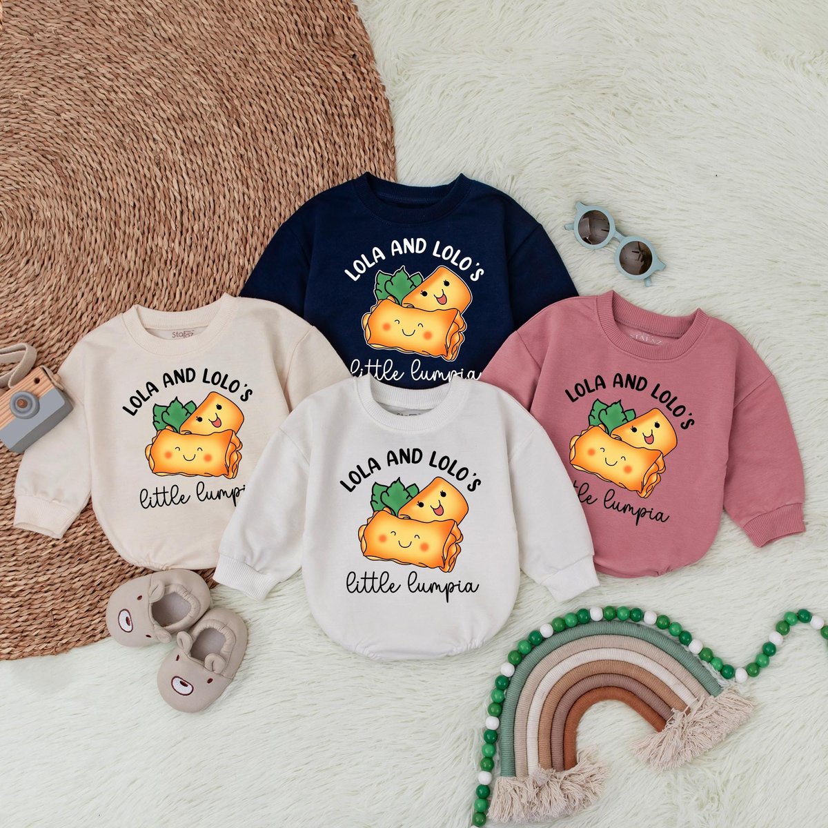 Lola And Lolo's Little Lumpia baby Romper Little Lumpia Bodysuit Cute Food Bodysuit Lola And Lolo' 186