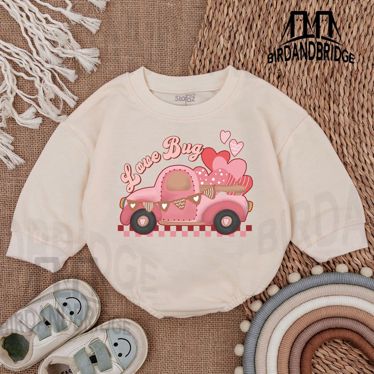 Love Bug Baby Outfit  Sweatshirt Bubble Romper  Baby Boy Clothes  Valentine For Baby Baby Rompe