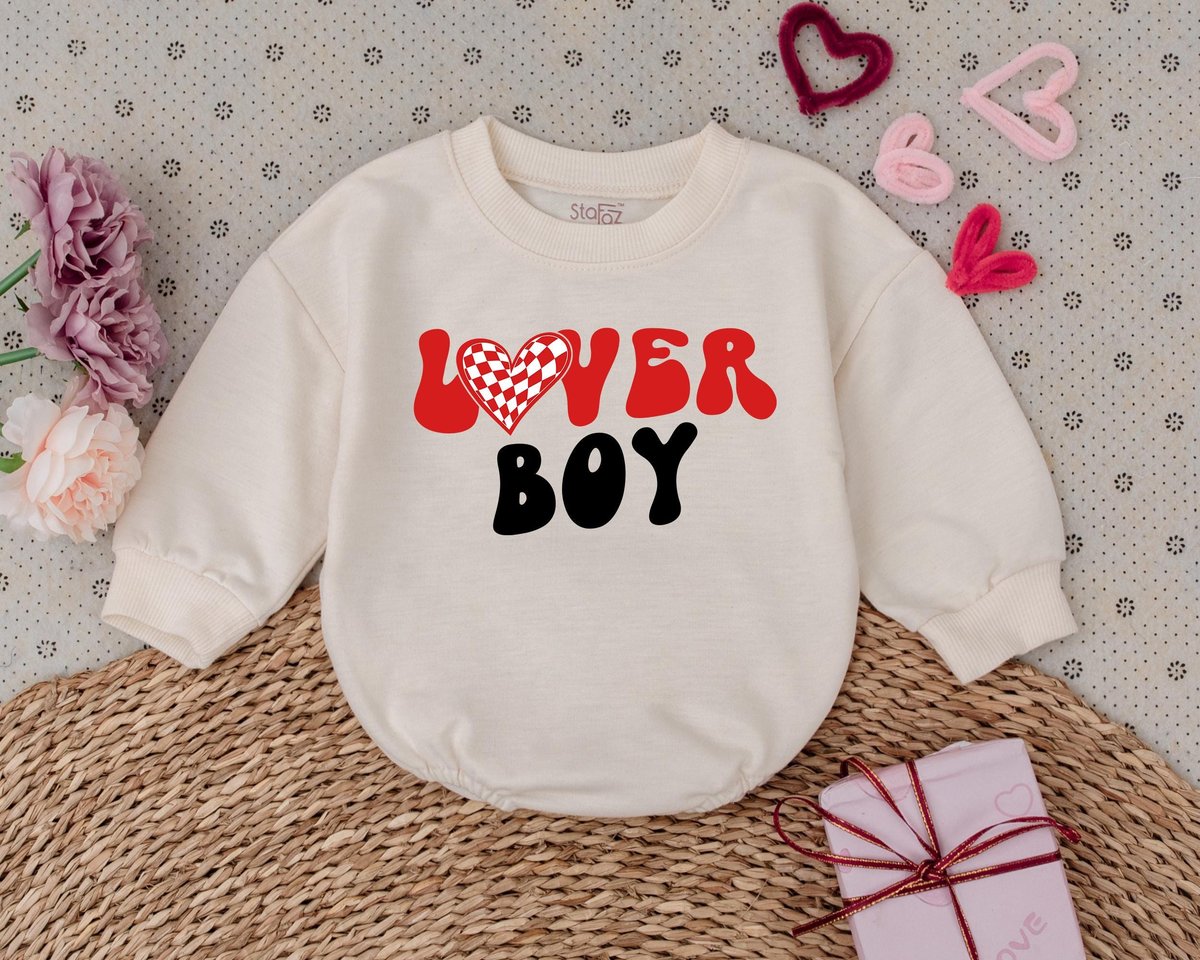 Lover Boy Kids Valentines Day Romper My 1st Valentines Day Outfits Baby Boys Bodysuit Baby Shower Gi