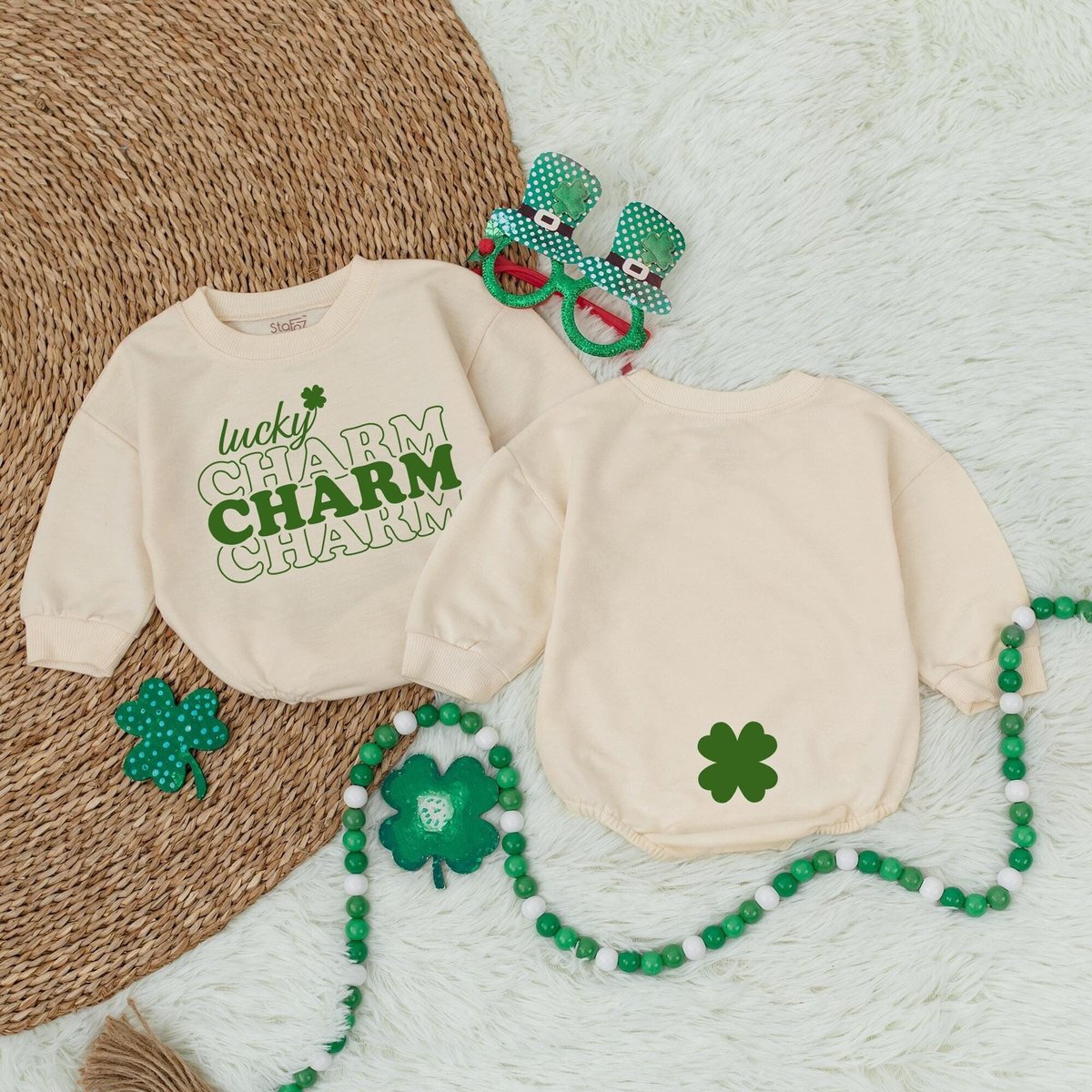 Lucky Charm Bodysuit St. Patrick's Day Baby Bodysuit Natural Irish Baby Clothes Irish Baby Gift Iri 184