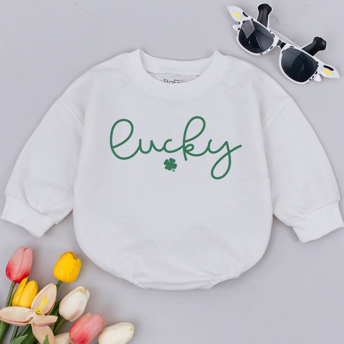 Lucky Shamrock Baby Romper Clover Patrick Baby Bodysuit Newborn Saint Patrick's Day Clover St Patri 185