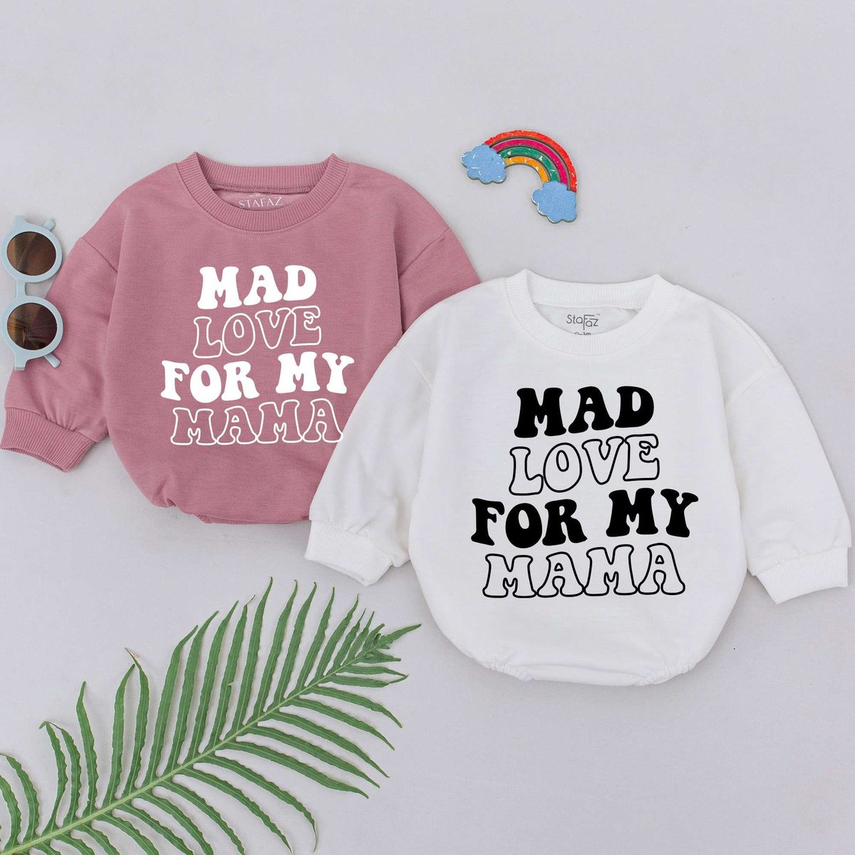 Mad Love For My Mama Baby Romper Mama's Girl Romper Mom Baby Outfits Mother's Day Gift For Daughte