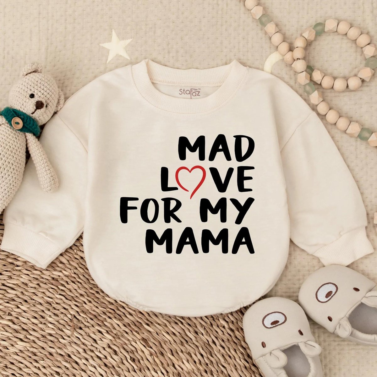 Mad Love for My Mama Bubble Romper First Mother Day Baby Clothes New Mom Gift Newborn Gift Mother's