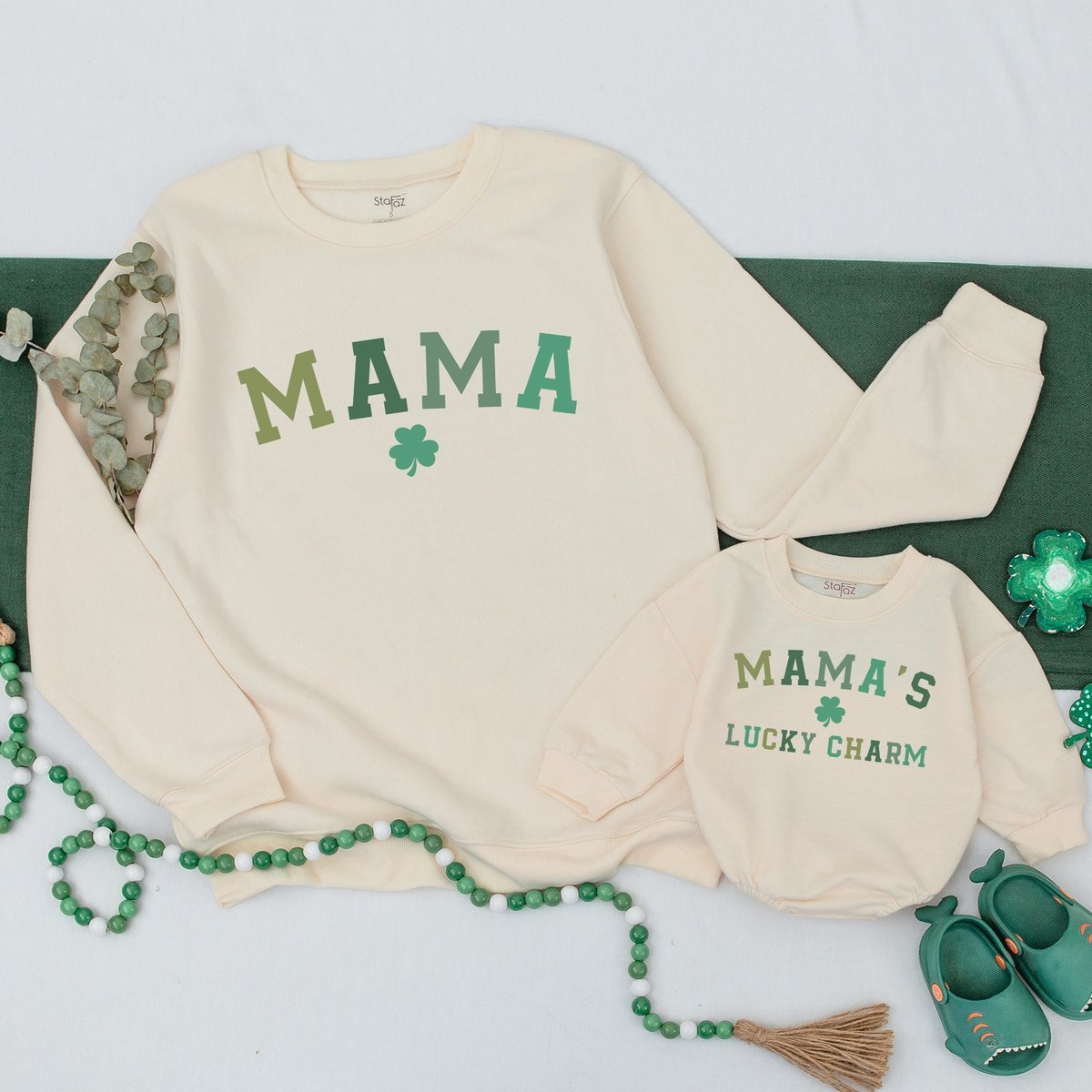 Mama And Mama's Lucky Charm Sweatshirt Mama and Mini Outfit St Patricks Day Sweatshirt Mommy Me St. 164