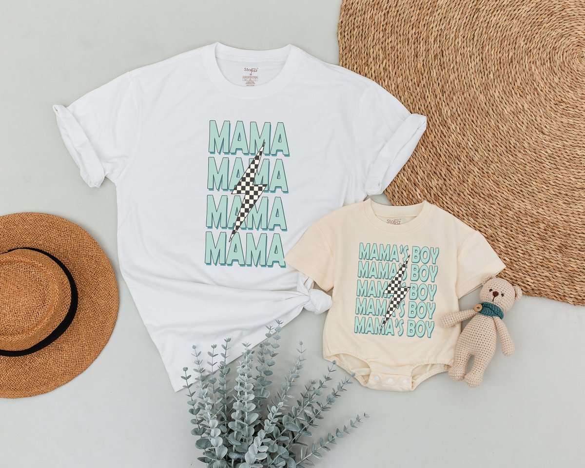 Mama and Mamas Boy Matching Outfit Custom Family Baby Shower Gift Mama Shirt Son and Mom Matching To 168
