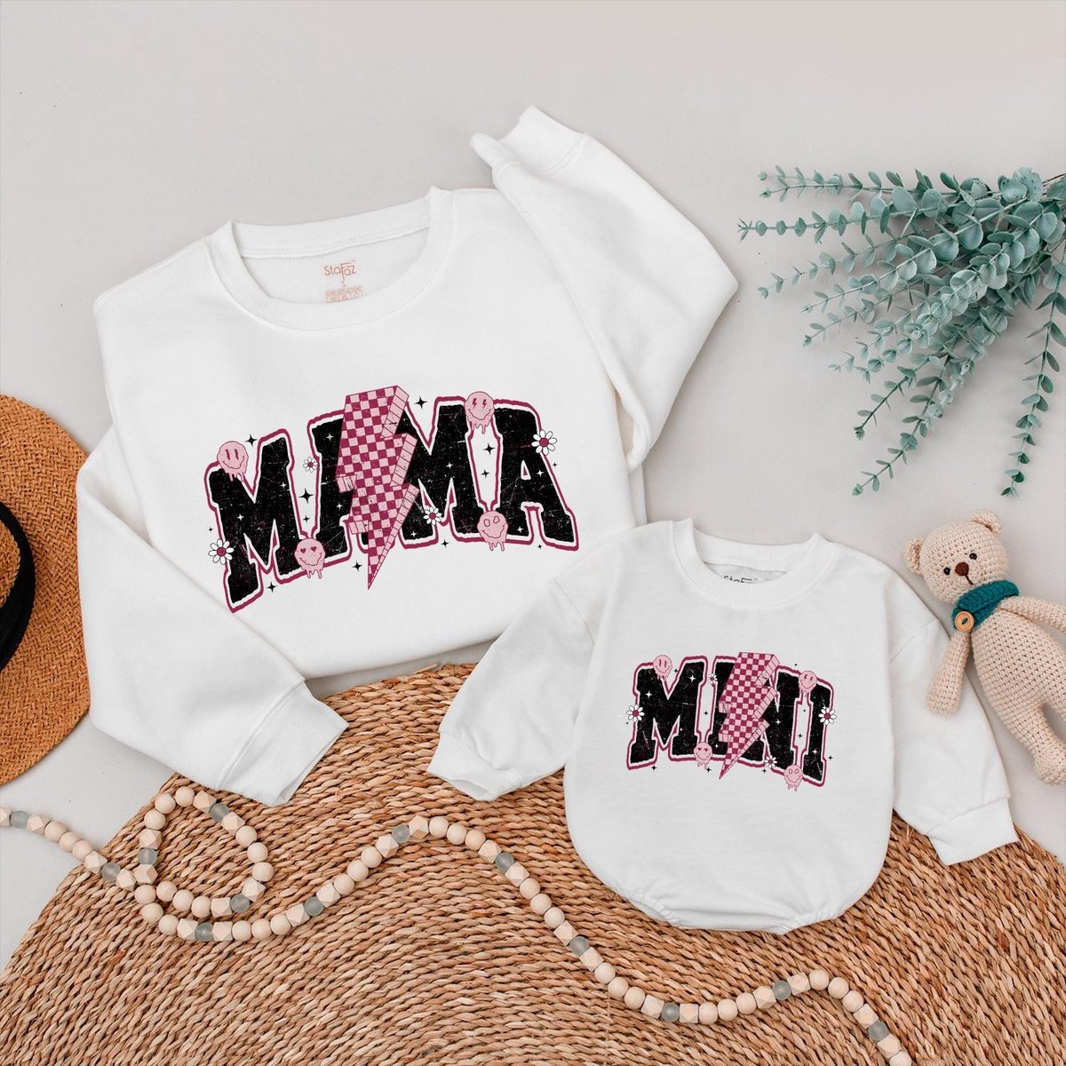 Mama And Mini Lighting Sweatshirt Mom And Baby Matching Shirt Mom and Daughter Sweatshirt Baby Girl 183