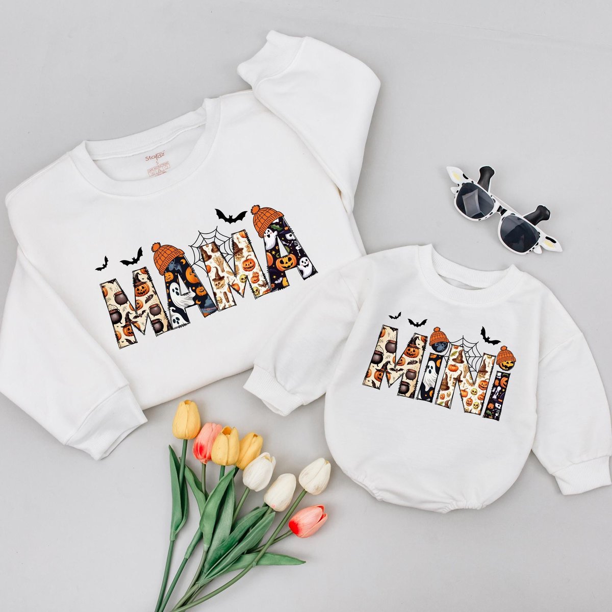 Mama and Mini Pumpkin Shirt Halloween Mama Sweatshirt Mom And Baby Shirt Thanksgiving Mommy And Me S 435