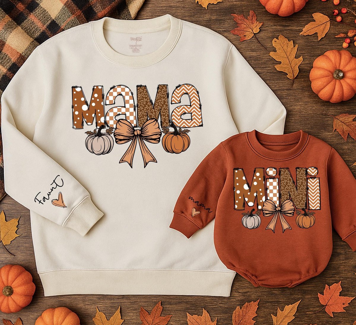 Mama And Mini Sweatshirts Mama and Girl Mom And Baby Matching Outfit Fall Sweatshirts Mommy and Me S 433