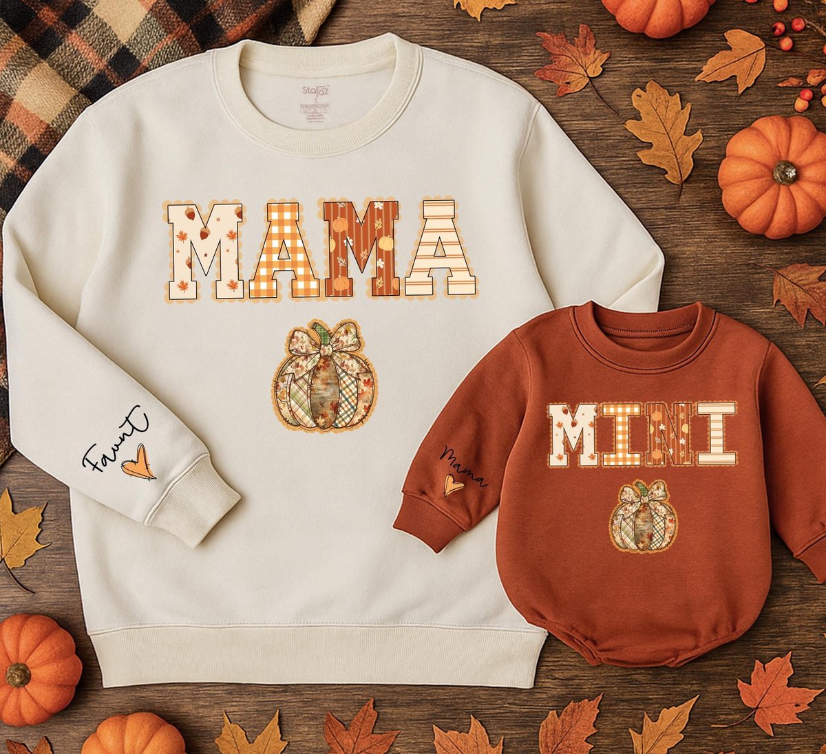 Mama And Mini Sweatshirts Mama and Girl Mom And Baby Matching Outfit Fall Sweatshirts Mommy and Me S 436