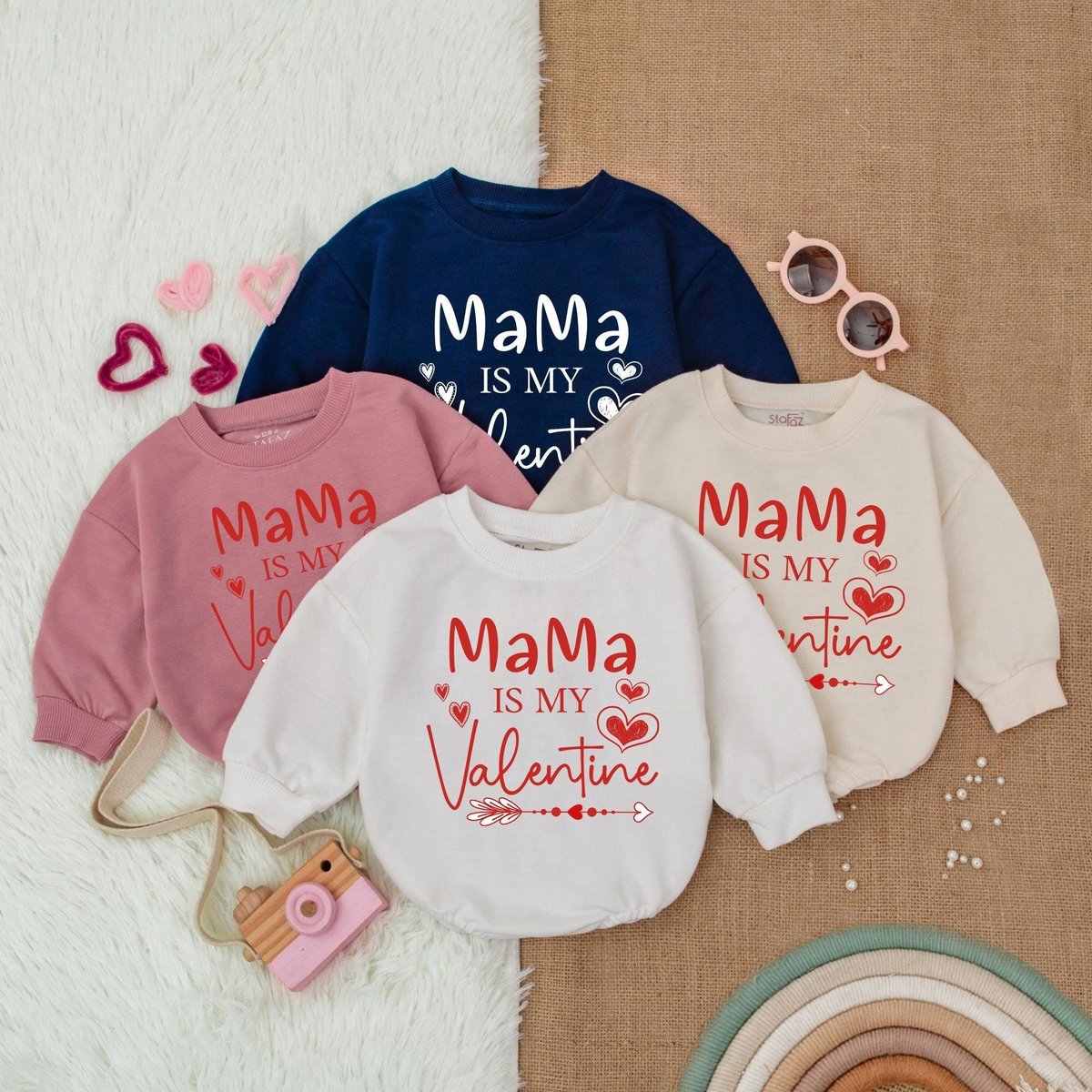 Mama Is My Valentine Valentine's Baby Bubble Romper First Valentines Baby Outfit Valentines Day Shi 183