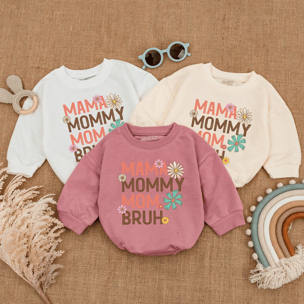 Mama Mommy Mom Bruh Romper Mother's day outfit Baby Matching Outfit Besties Romper Baby Gift Baby S 167