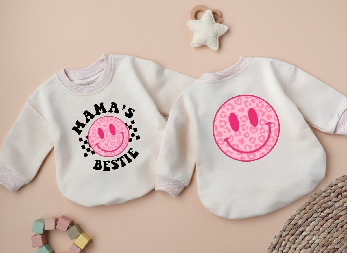 Mama's Bestie Baby Romper Matching Baby Outfits Baby Clothes Best Friends Bodysuit Matching Outfits 436