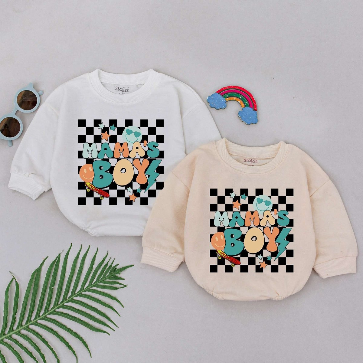 Mama's Bestie Baby Romper Retro Mama's Little Boy Romper Mom Baby Outfits Mother's Day Gift For S