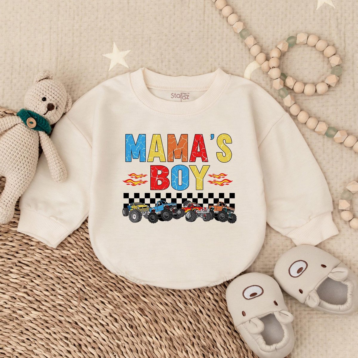 Mama's boy Baby bodysuit Bubble Romper Coming Home Long Sleeve Bodysuit Baby Announcement Outfit Mo