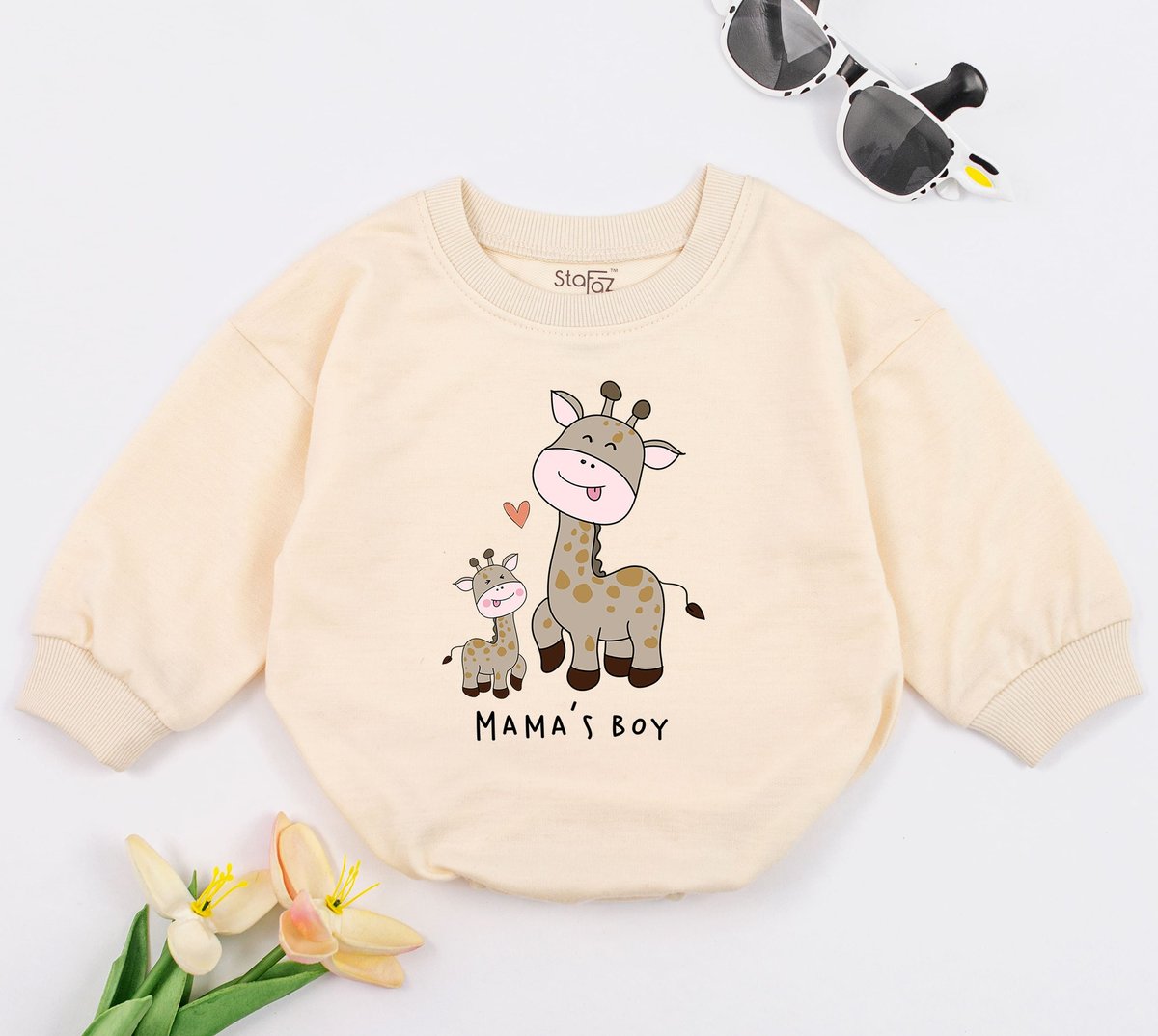 Mama's Boy Oversized Baby Romper Cute Giraffe Baby Bodysuit Mothers Day Gift Baby Shower New Baby G 168
