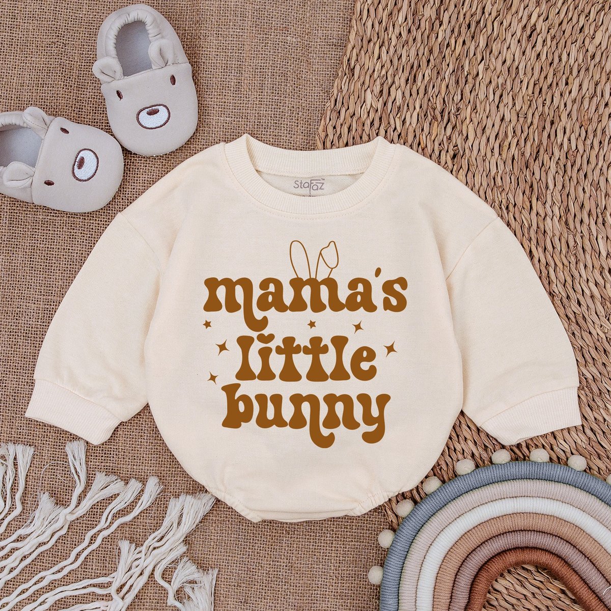 Mama's Bunny Baby Clothes  Easter Day Baby Outfit Sweatshirt Bubble Romper Baby Clothes Baby Romper