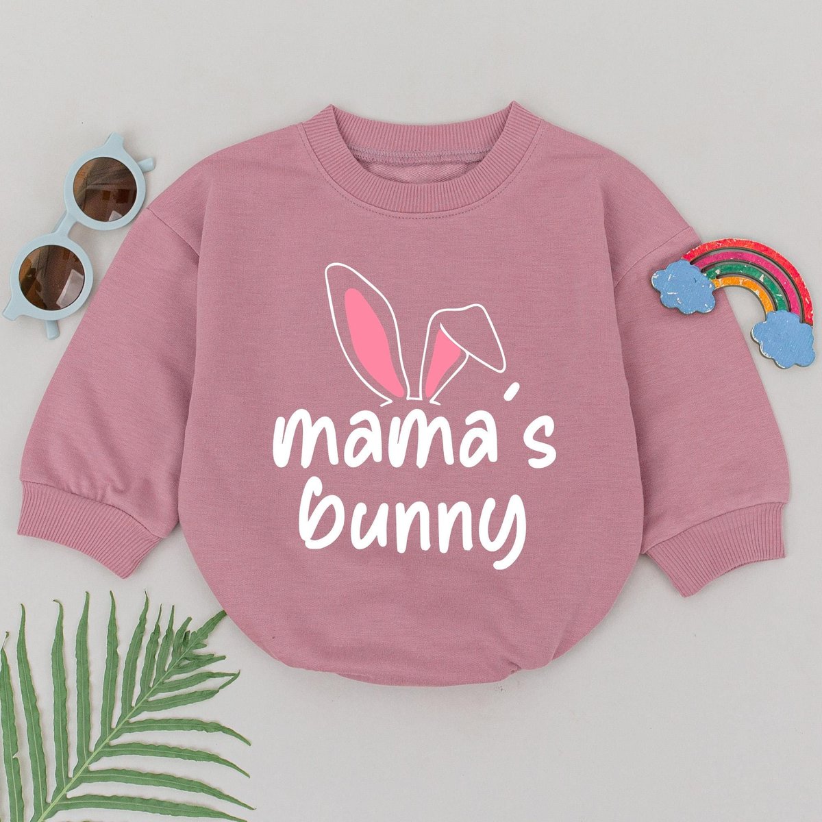 Mama's Bunny Romper Retro Easter Day Bodysuit Little Bunny Baby Bodysuit Bunny Ears Outfits Baby Sh