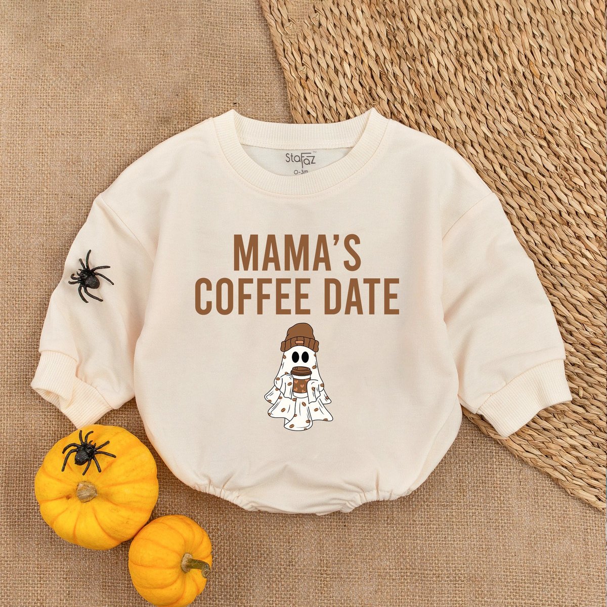 Mama's Coffee Date Halloween Baby Clothes My First Halloween OutfitGirl Bodysuit Bubble Baby Romper