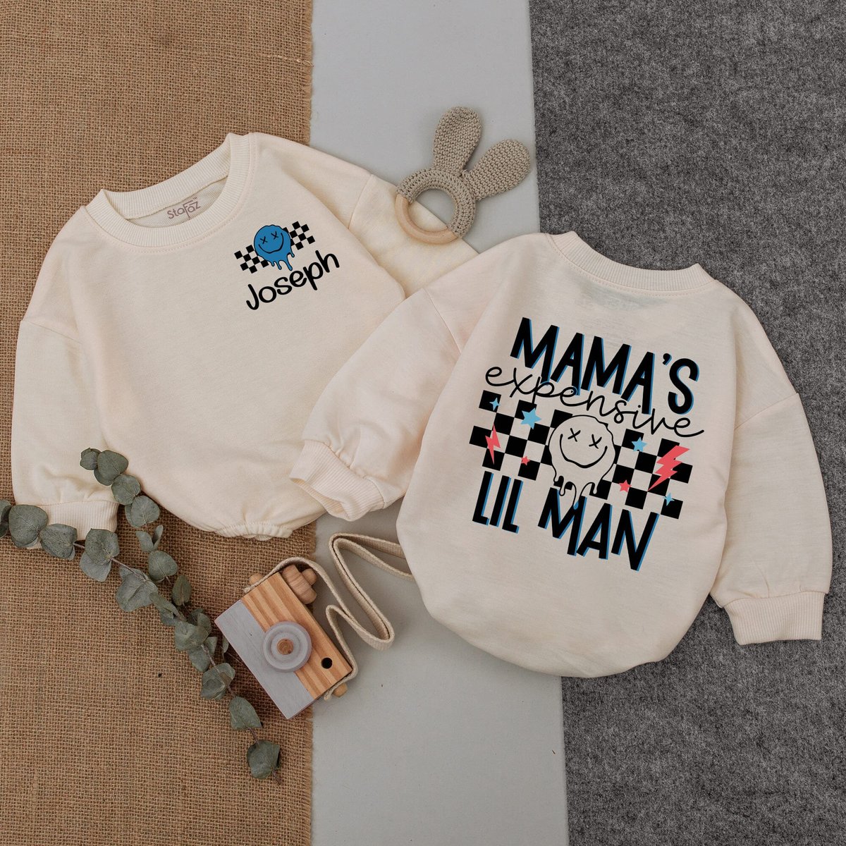 Mama's Expensive Little Man Oversized Baby Romper Personalization Baby Bodysuit Mothers Day Gift Ba 169
