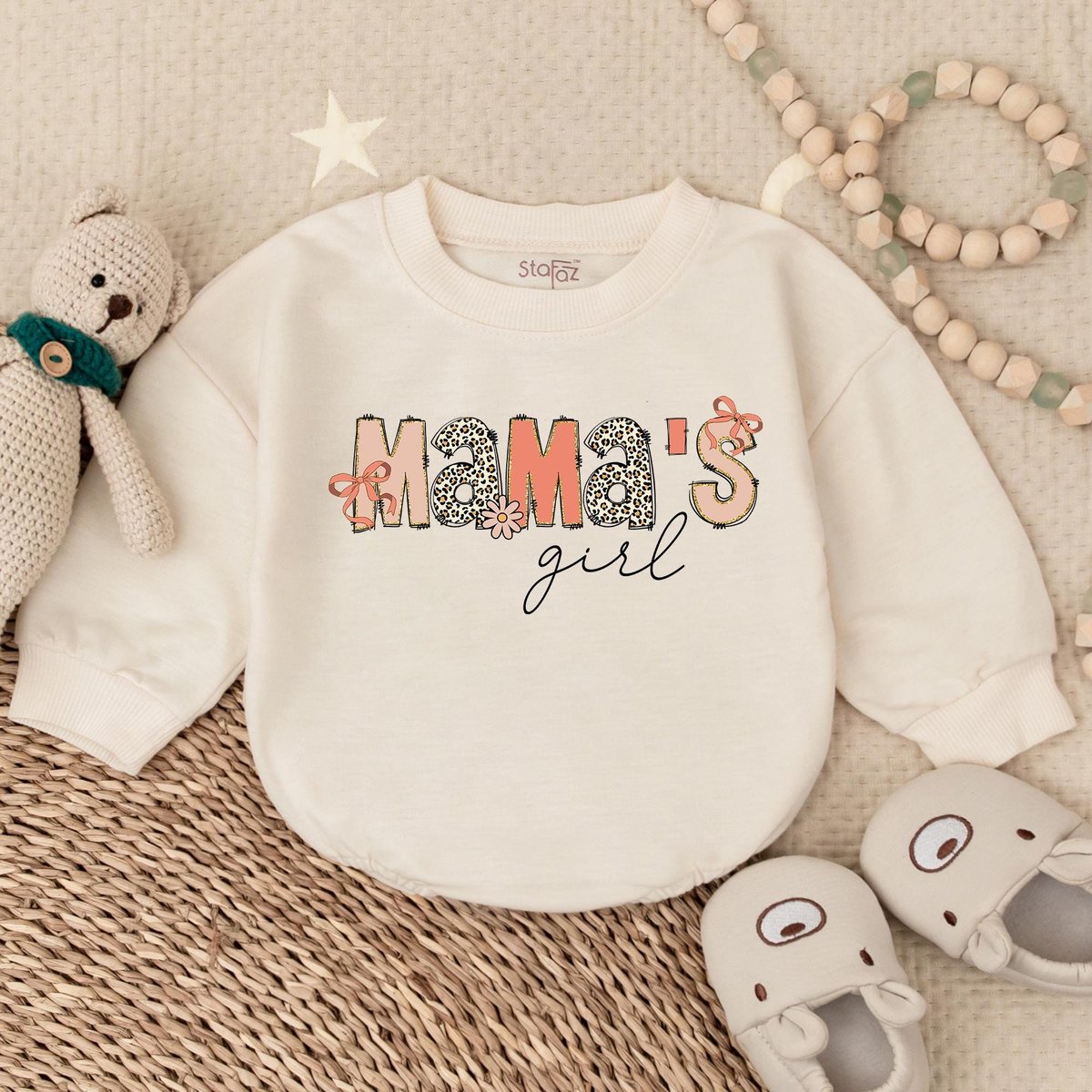 Mama's Girl Baby Checker Bubble Romper Mothers Day Gifts Mother's Day Mama's Bestie Mother's day 188