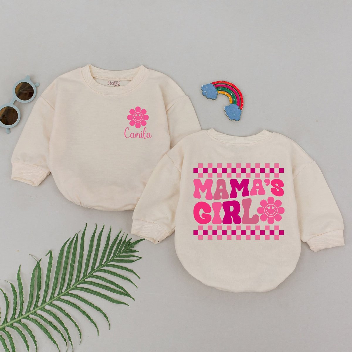 Mama's Girl Baby Romper Checkered Mama's Girl Romper Mom Baby Outfit Mother's Day Gift For Daught