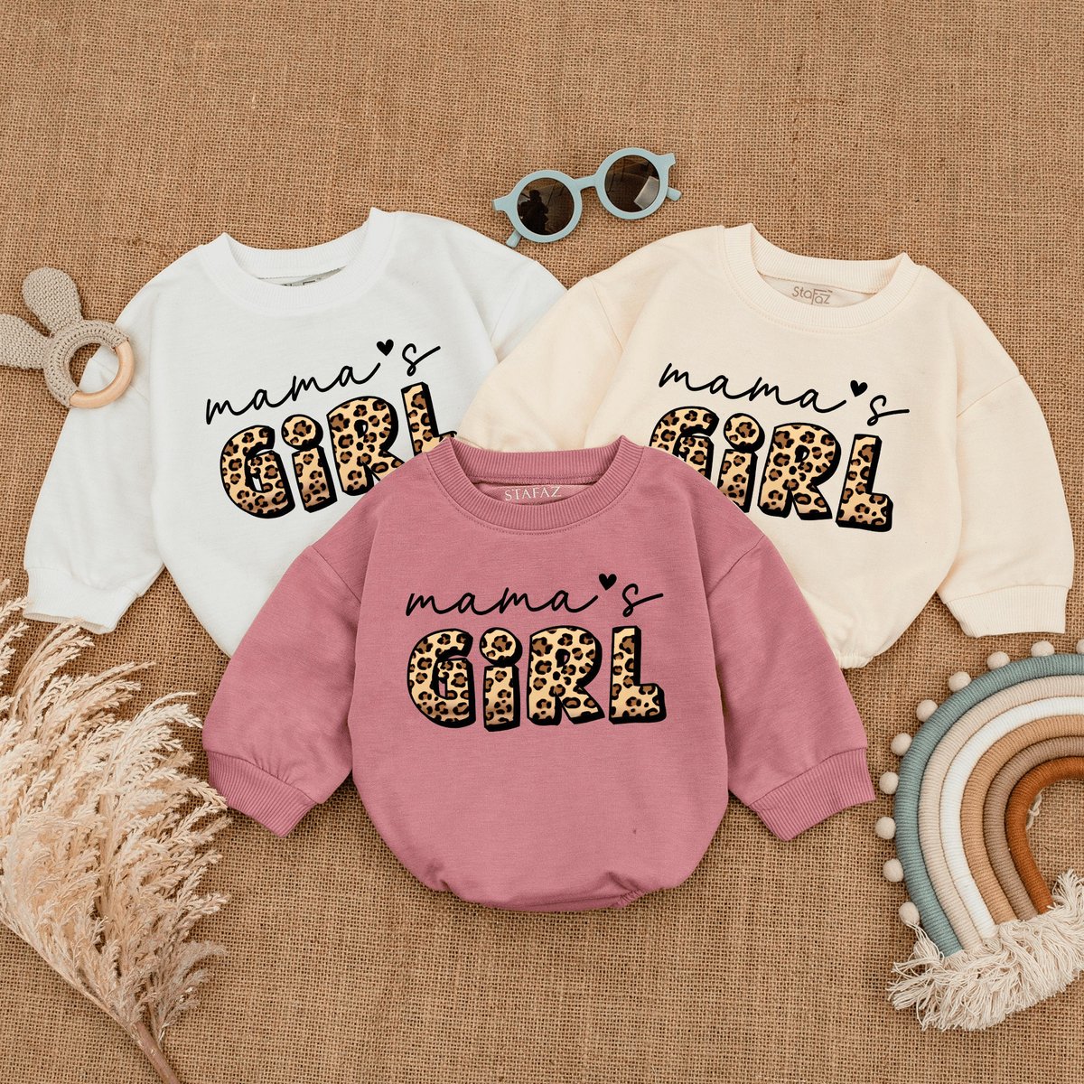 Mama's Girl Baby Romper Mommy Daughter Cheetah Print Mommy's Girl Baby Shower Gift Baby Girl Bodys 167