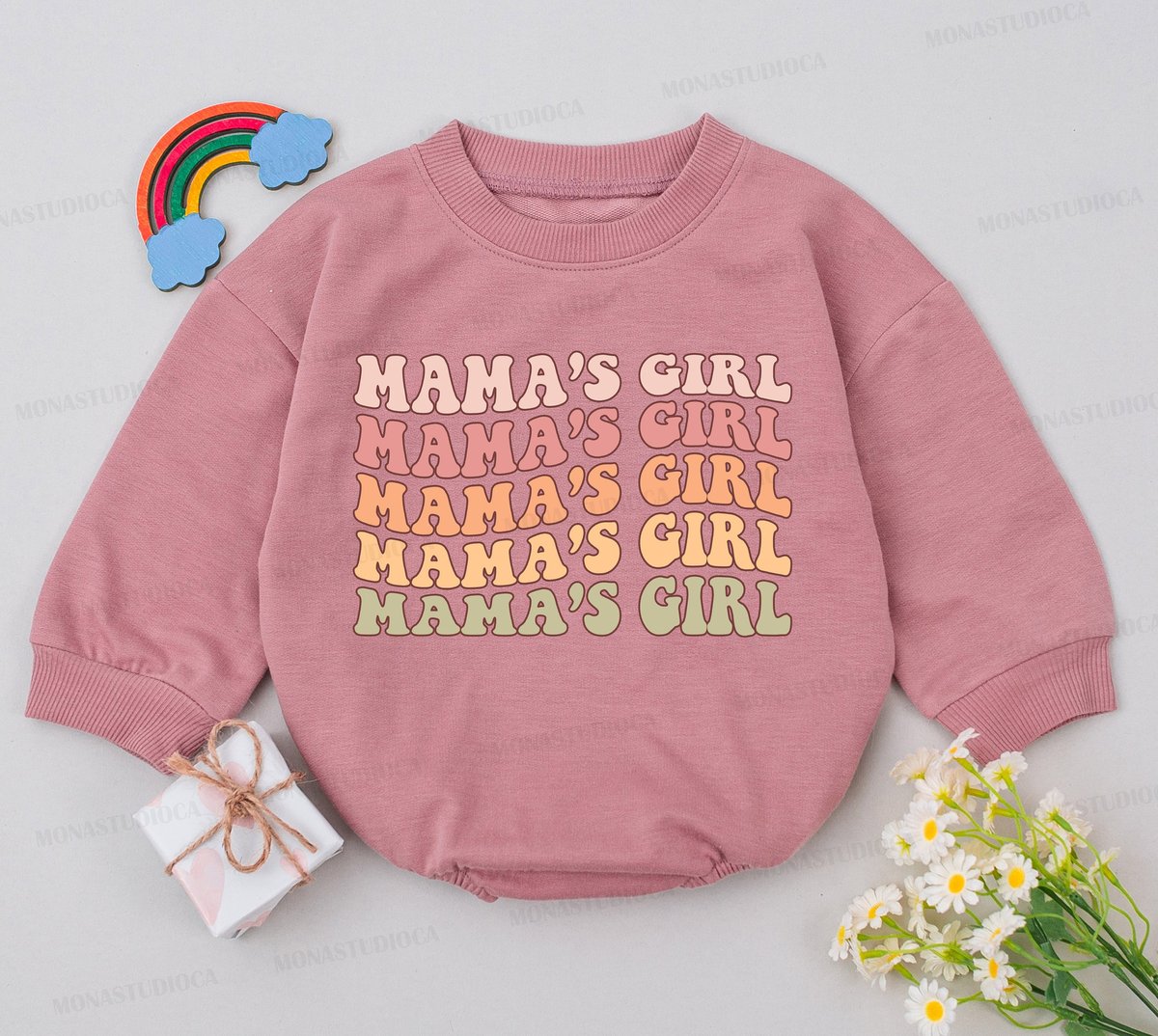 Mama's Girl Baby Romper Wavy Mama's Girl Romper Mom Baby Outfits Mother's Day Gift For Daughter B