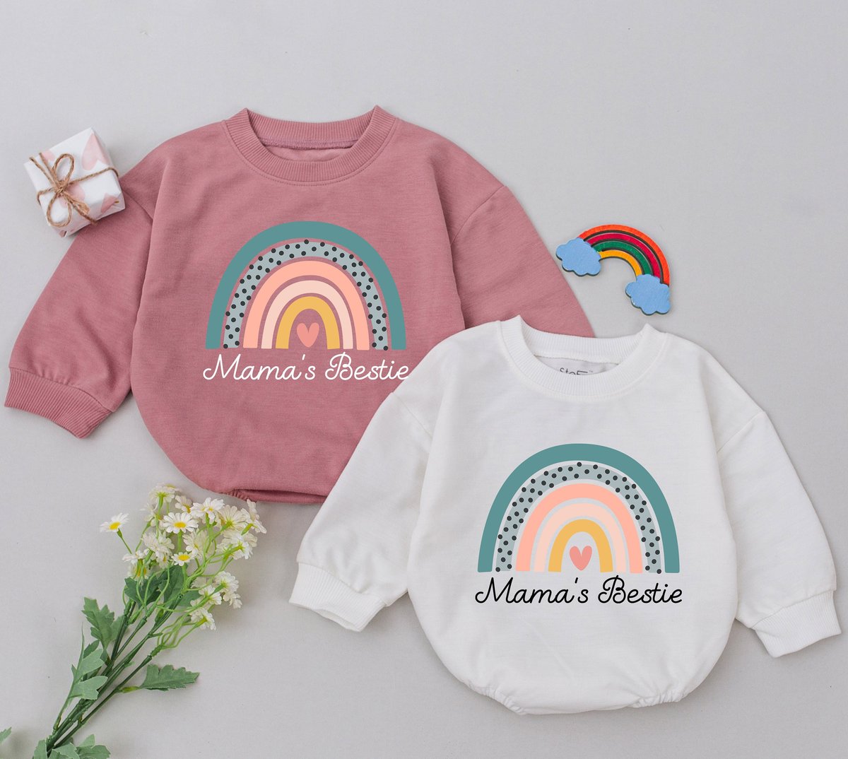 Mama's Girl Rainbow Baby Romper Mama's Girl Romper Mom Baby Outfits Mother's Day Gift For Daughte