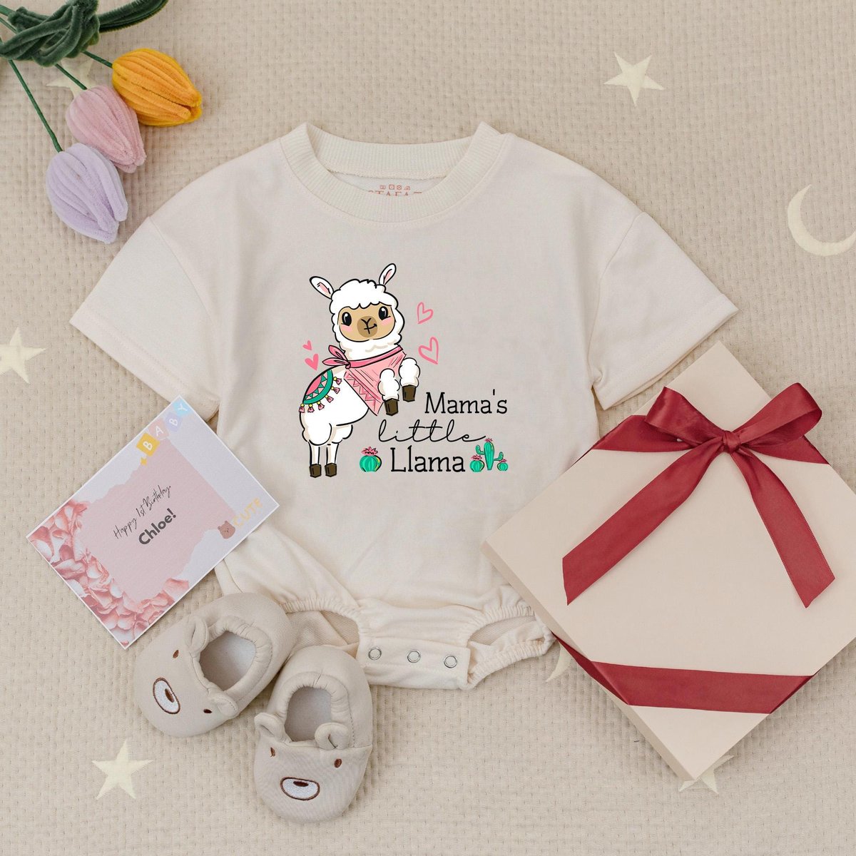 Mama's Little Llama Baby Romper Farm Babysuit Hipster Baby Clothes Funny Baby Shower Gift Funny Cut