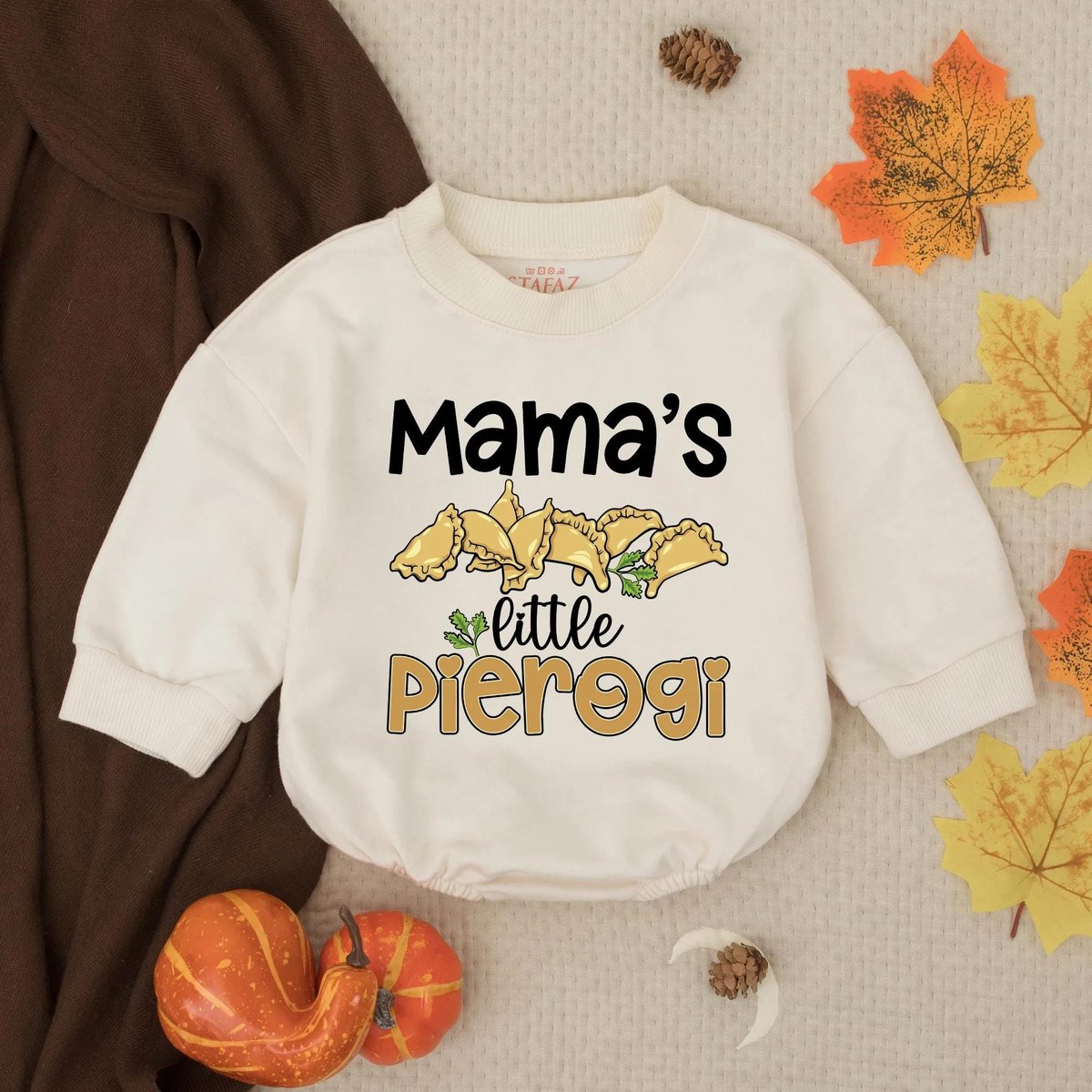 Mama's Little Pierogi Bubble Romper Cute Baby Shower Gift Funny Food Baby Clothes Toddler Outfit Ba