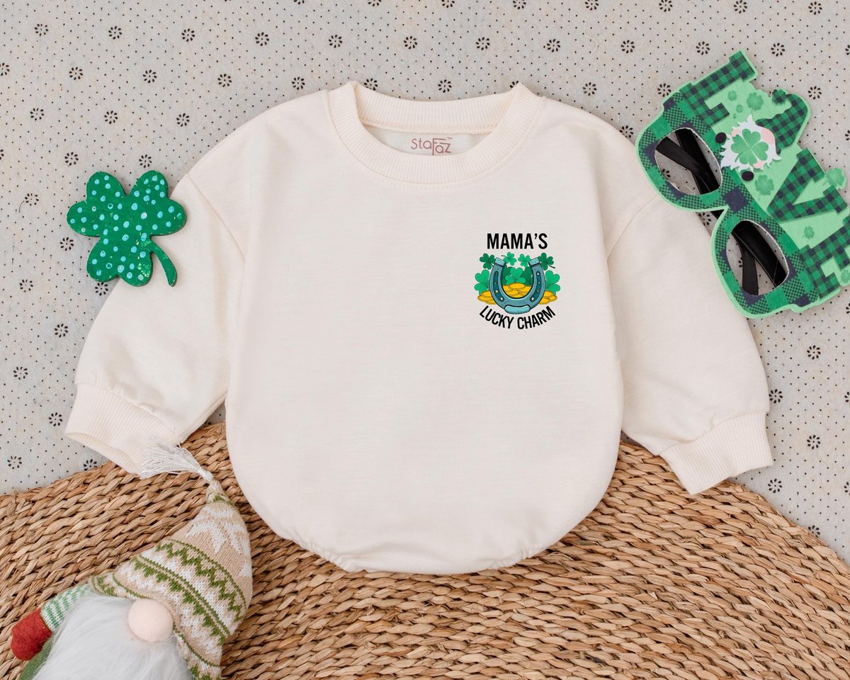 Mama's Lucky Charm My 1st St Patrick's Day Outfits Clover Patrick Baby Bodysuit Baby Boys Girls Cl