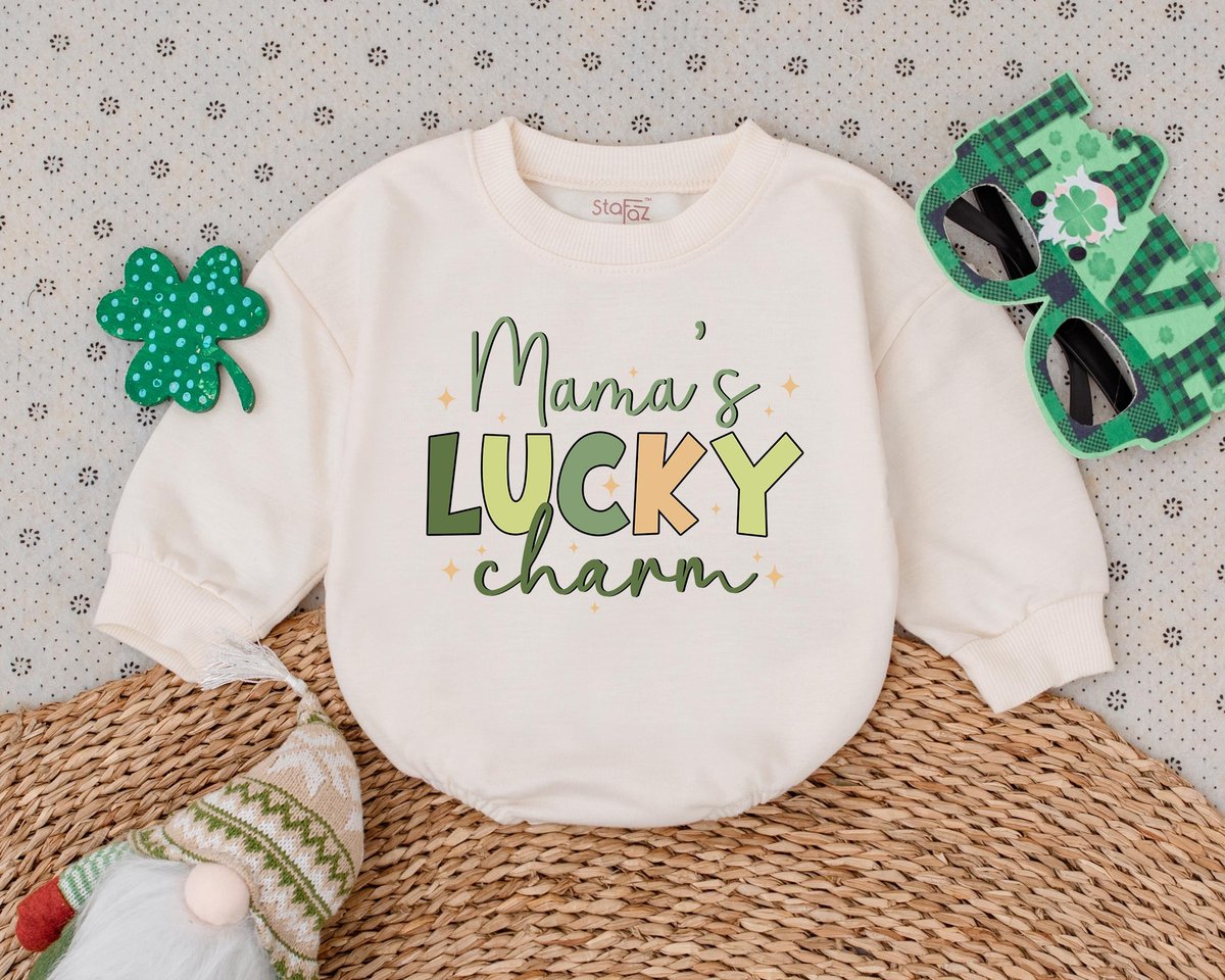 Mama's Lucky Charm My First St Patrick's Day Outfits Clover Patrick Baby Bodysuit Baby Boys Girls