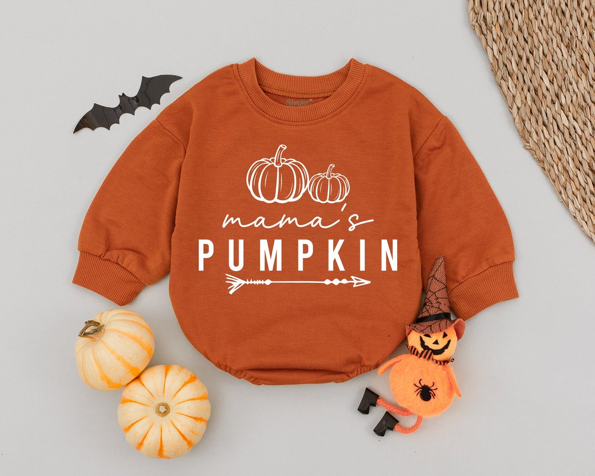 Mama's Pumpkin Baby Romper Halloween Baby Boys Girls 1st Halloween Outfit Halloween Costume Pumpkin