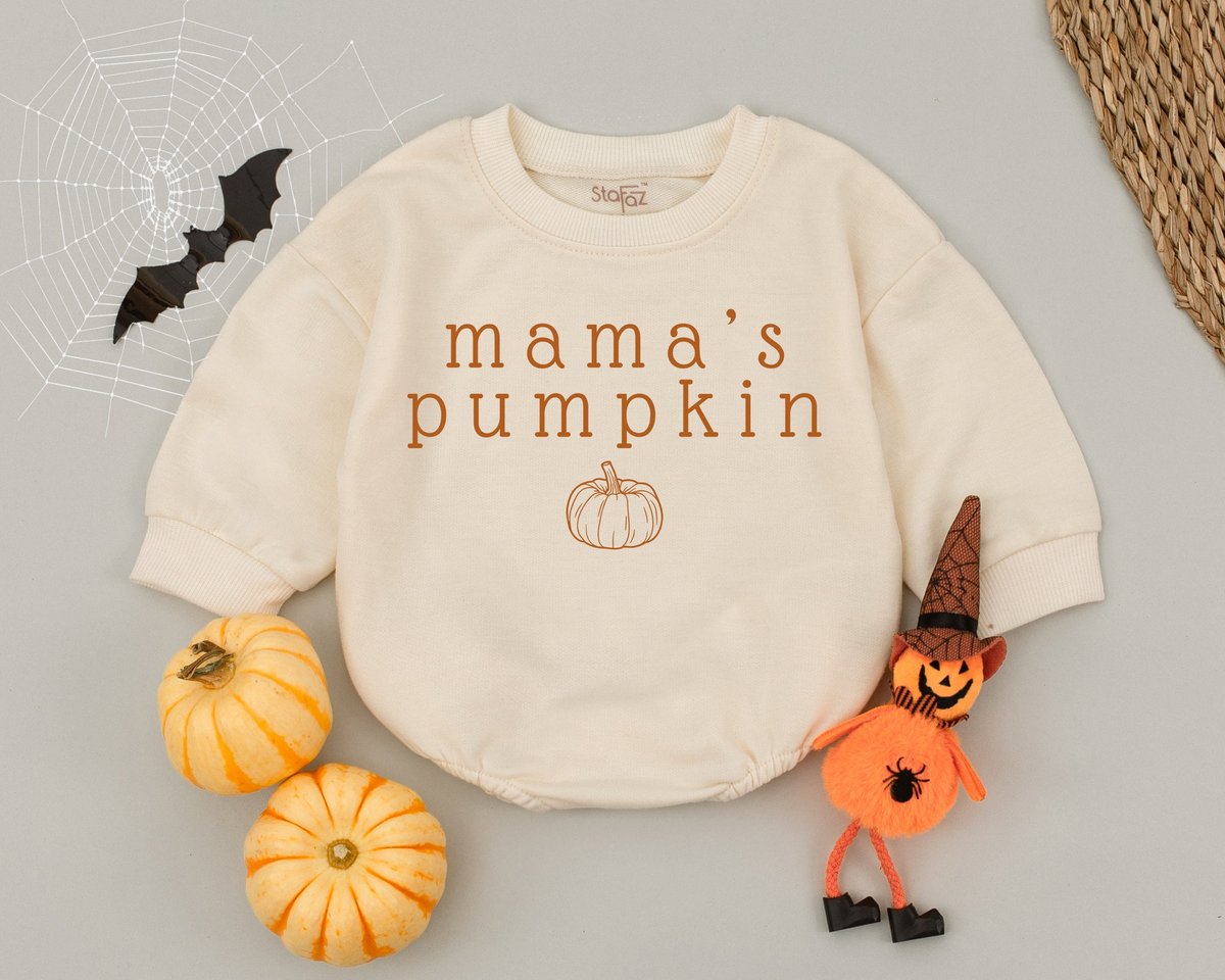 Mama's Pumpkin Romper First Halloween Outfit Halloween Baby Clothes Newborn Romper Halloween Costum