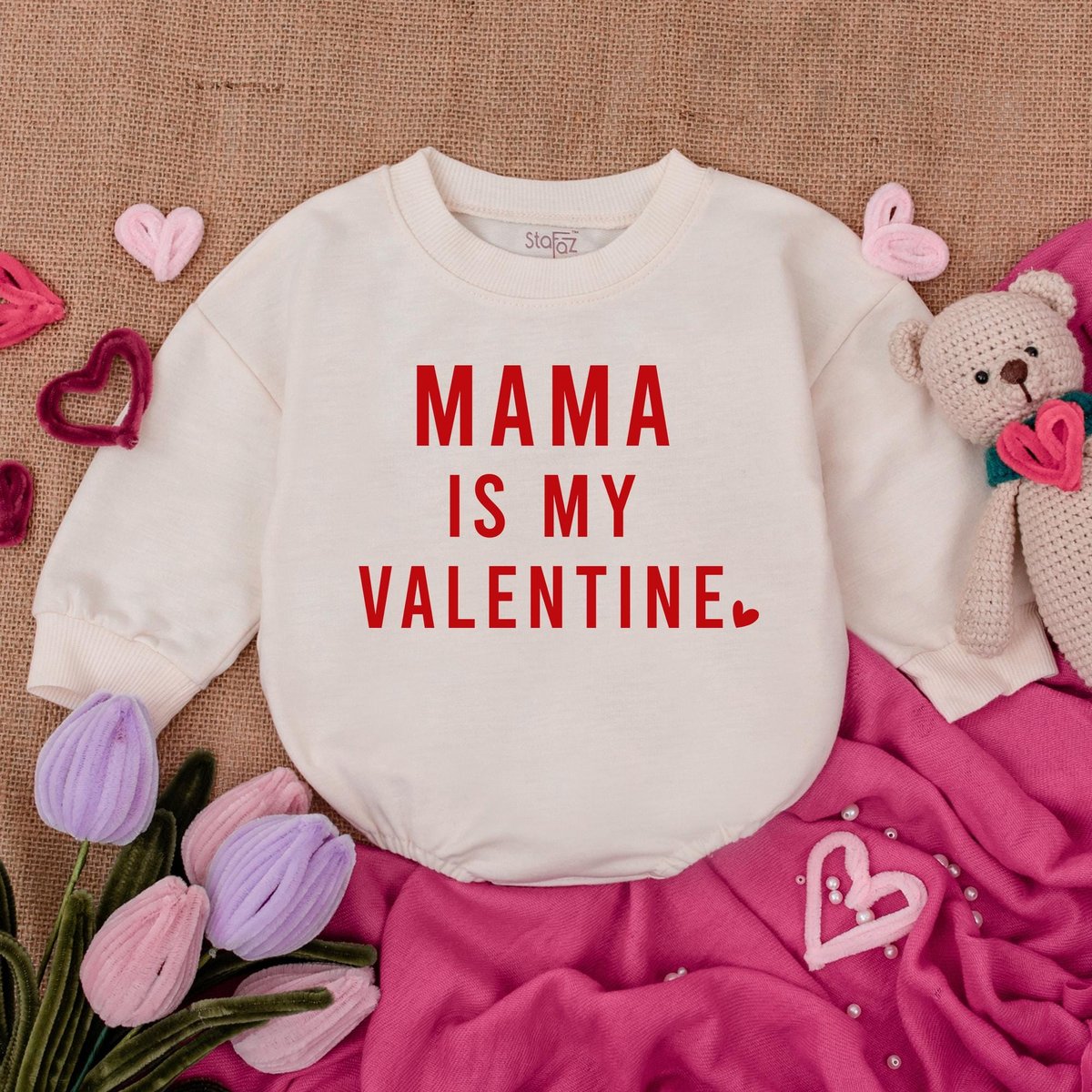 Mama's Valentine Baby Outfit Sweatshirt Bubble Romper Baby Boy Clothes Valentine For Baby Ba 164